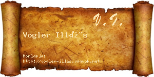 Vogler Illés névjegykártya